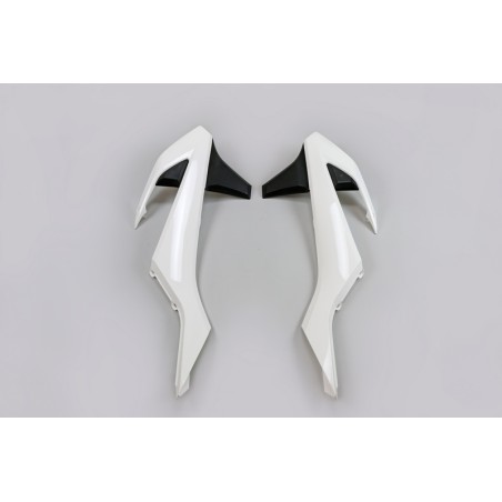 Plásticos laterales de radiador UFO color OEM 2017 blanco/negro KTM SX/SX-F - motoscamaralweb.com