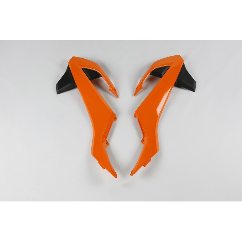 Plásticos laterales de radiador UFO KTM naranja / negro KT04073-999 - motoscamaralweb.com Plásticos laterales de radiador UFO KTM naranja / negro KT04073-999 - motoscamaralweb.com