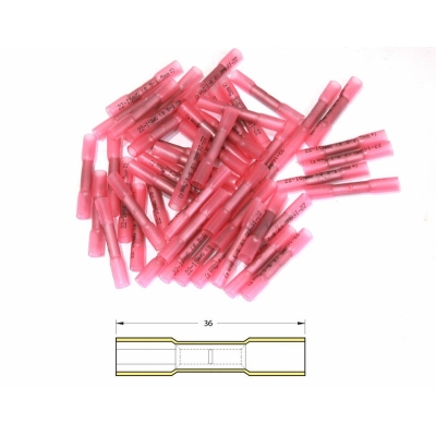 Conector punta-punta termorretráctil BIHR Ø0.5/1.5mm² - 50uds transparente rojo - motoscamaralweb.com