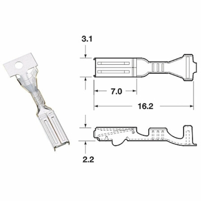 Terminal de cable hembra serie090 FRKW BIHR Ø0.5mm²/0.85mm² - motoscamaralweb.com