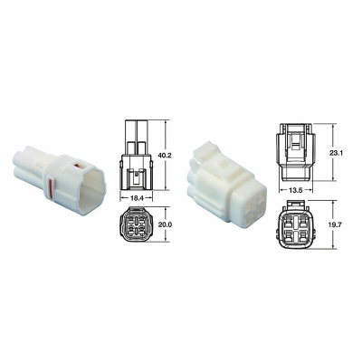 Juego de conectores 4 vias Series 090 SMTO BIHR tipo original Ø0.85mm²/1.25mm² - 5 Juegos completo - motoscamaralweb.com