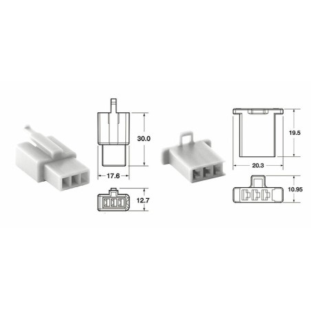 Juego de conectores 3 vias 110 ML BIHR tipo original Ø0.5mm²/0.85mm² - 5 Juegos completo - motoscamaralweb.com