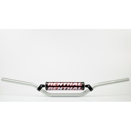 Manillar Renthal motocross Carmichael plata con protector negro 971-08-SI-01-185 - motoscamaralweb.com