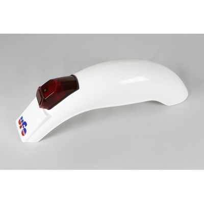 Guardabarros trasero universal UFO enduro con luz 50cc-80cc-125cc (1975-1979) blanco ME08025-W - motoscamaralweb.com