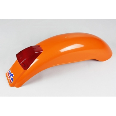 Guardabarros trasero universal UFO Preston con luz (1975-1979) naranja ME08031-F - motoscamaralweb.com