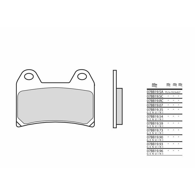 Pastillas de freno orgánicas Brembo 07BB1907 - motoscamaralweb.com Pastillas de freno orgánicas Brembo 07BB1907 - motoscamaralweb.com