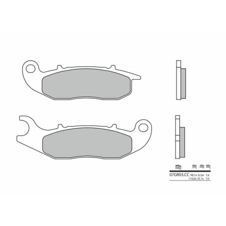 Pastillas de freno orgánicas Brembo 07GR03CC - motoscamaralweb.com