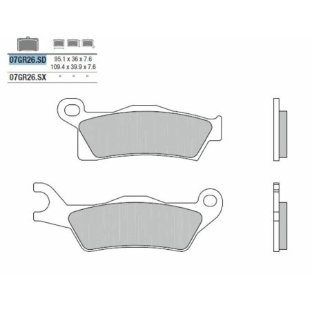 Pastillas de freno sinterizadas Brembo 07GR26SD - motoscamaralweb.com