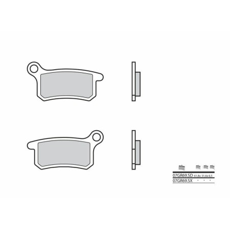 Pastillas de freno sinterizadas de competición Brembo 07GR69SX - motoscamaralweb.com