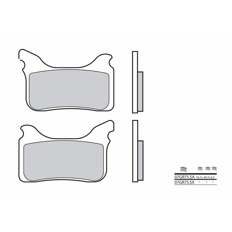 Pastillas de freno sinterizadas de competición Brembo 07GR75SX - motoscamaralweb.com Pastillas de freno sinterizadas de competición Brembo 07GR75SX - motoscamaralweb.com