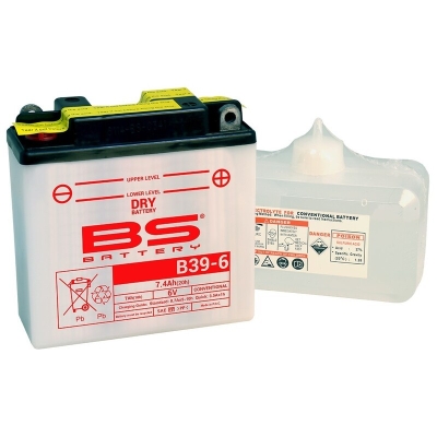 Batería BS B39-6A Convencional con pack de electrolito - motoscamaralweb.com