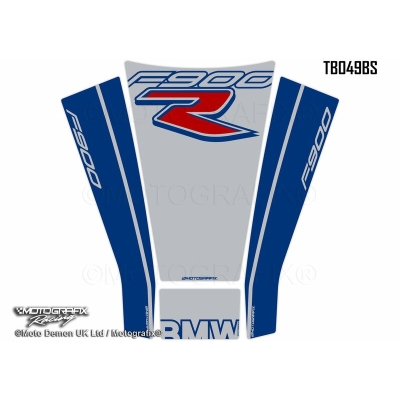 Set de 4 protectores de depósito MOTOGRAFIX color azul/blanco BMW F900R - motoscamaralweb.com