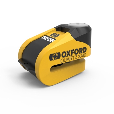Candado de disco con alarma OXFORD XA10 - Ø10mm amarillo / negro - motoscamaralweb.com