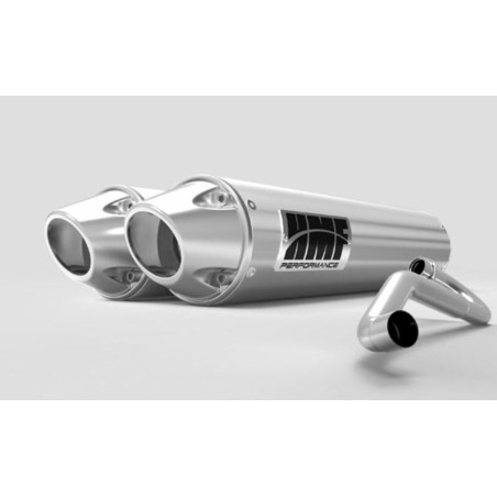 HMF Dual Performance Series Silencer - Brushed Stainless Steel/ Euro P