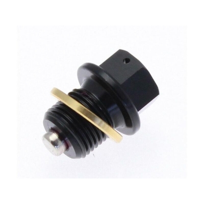 Tapón de vaciado de aceite TECNIUM magnético alu negro M14 x 1.50 x 13.5 - motoscamaralweb.com