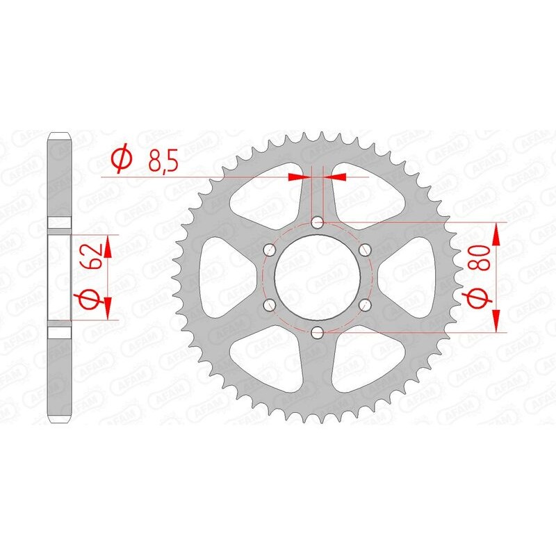 Corona AFAM acero estándar 12208 - Paso 428 - motoscamaralweb.com Corona AFAM acero estándar 12208 - Paso 428 - motoscamaralweb.com