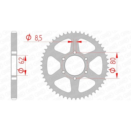 Corona AFAM acero estándar 12208 - Paso 428 - motoscamaralweb.com
