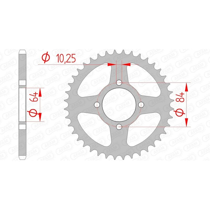 Corona AFAM acero estándar 14310 - Paso 520 - motoscamaralweb.com Corona AFAM acero estándar 14310 - Paso 520 - motoscamaralweb.com