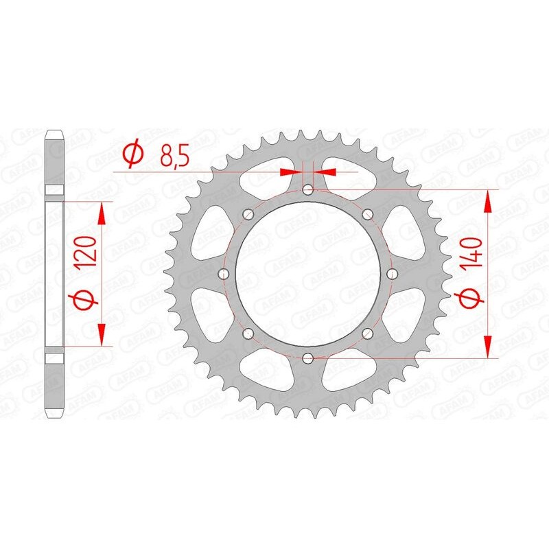 Corona AFAM acero estándar 16600 - Paso 520 - motoscamaralweb.com Corona AFAM acero estándar 16600 - Paso 520 - motoscamaralweb.com