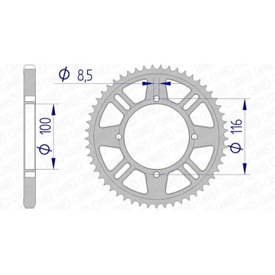 Corona AFAM aluminio 17105 - Paso 428 - motoscamaralweb.com