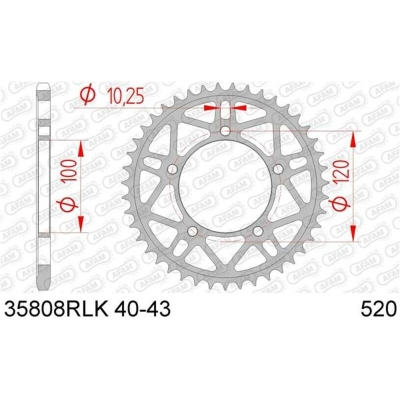 Corona AFAM acero ultraligera 35808 - Paso 520 - motoscamaralweb.com