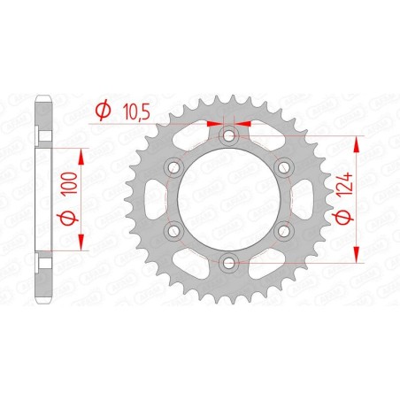 Corona AFAM acero estándar 50609 - Paso 525 - motoscamaralweb.com