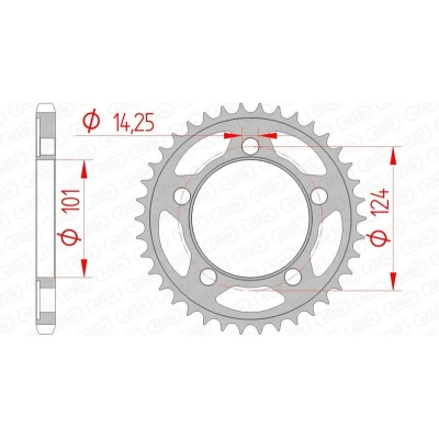 Corona AFAM acero estándar 71801 - Paso 525 - motoscamaralweb.com