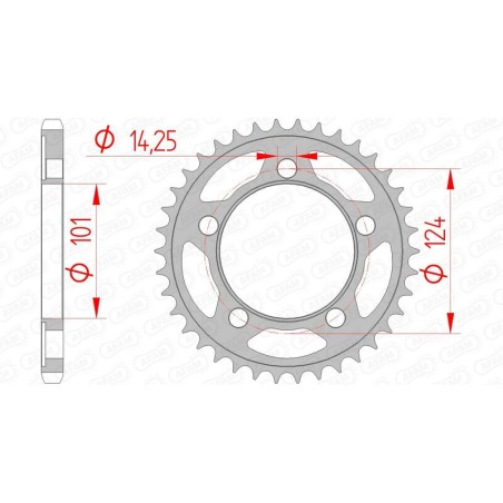 Corona AFAM acero estándar 71801 - Paso 525 - motoscamaralweb.com