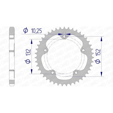 Corona AFAM aluminio 93836 - Paso 525 - motoscamaralweb.com