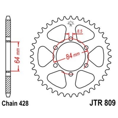 Corona JT 809 de acero con 50 dientes - motoscamaralweb.com
