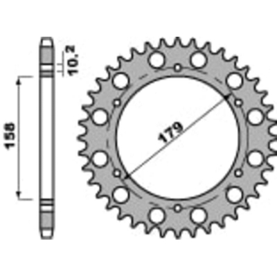 Corona PBR acero C45 estándar 4427 - 525 - motoscamaralweb.com