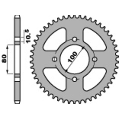 Corona PBR acero C45 estándar 4533 - 428 - motoscamaralweb.com
