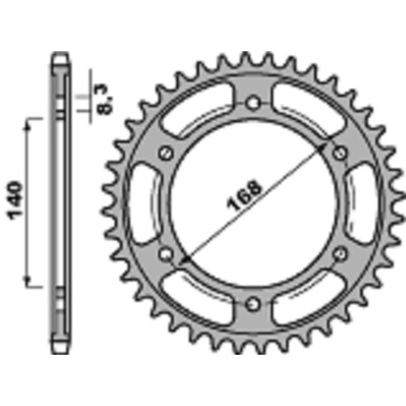 Corona PBR acero C45 estándar 4550 - 525 - motoscamaralweb.com Corona PBR acero C45 estándar 4550 - 525 - motoscamaralweb.com