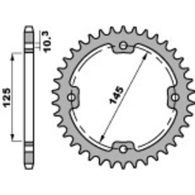 Corona PBR acero C45 estándar 4588 - 520 - motoscamaralweb.com