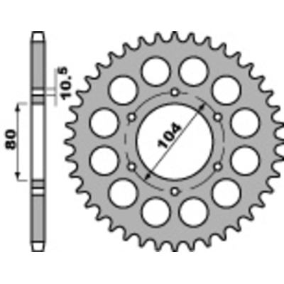Corona PBR acero C45 estándar 488 - 530 - motoscamaralweb.com