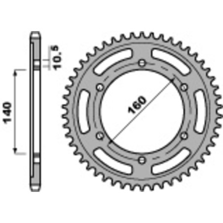 Corona PBR acero C45 estándar 502 - 530 - motoscamaralweb.com