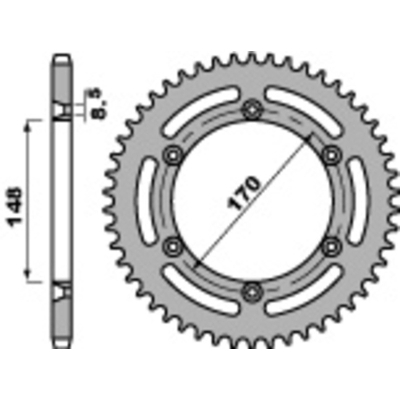 Corona PBR acero C45 estándar 804 - 520 - motoscamaralweb.com