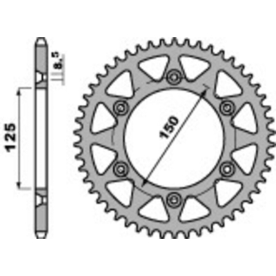 Corona PBR aluminio ultra-light 808 - 525 - motoscamaralweb.com