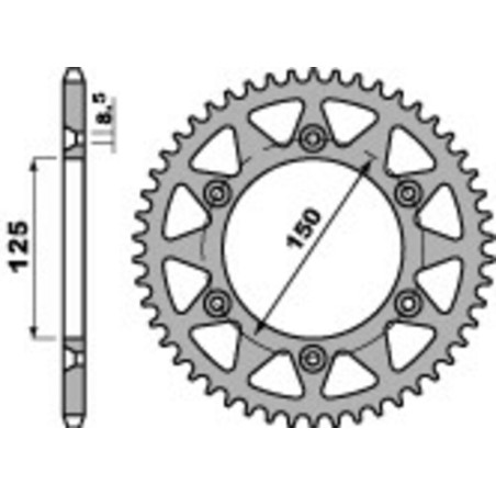 Corona PBR aluminio ultra-light 808 - 525 - motoscamaralweb.com
