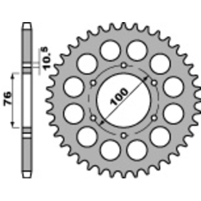 Corona PBR acero C45 estándar 816 - 530 - motoscamaralweb.com