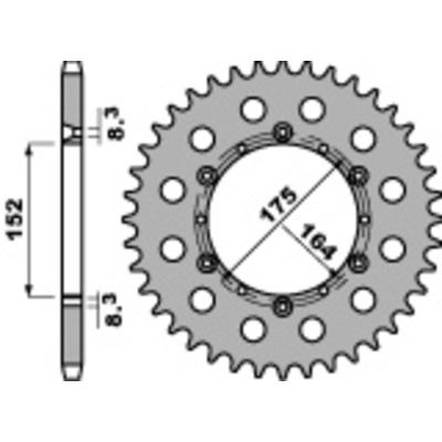 Corona PBR acero C45 estándar 856 - 520 - motoscamaralweb.com