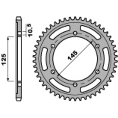 Corona PBR acero C45 estándar 869 - 525 - motoscamaralweb.com