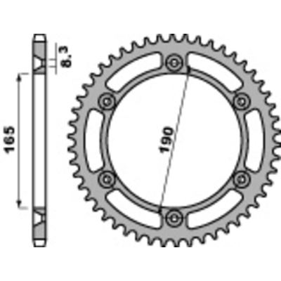 Corona PBR acero C45 estándar 896 - 520 - motoscamaralweb.com