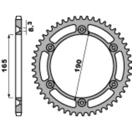 Corona PBR acero C45 estándar 896 - 520 - motoscamaralweb.com