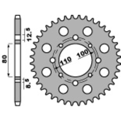 Corona PBR acero C45 estándar 333 - 630 - motoscamaralweb.com