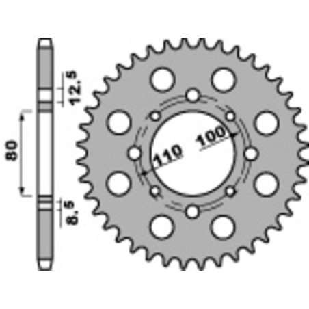 Corona PBR acero C45 estándar 333 - 630 - motoscamaralweb.com