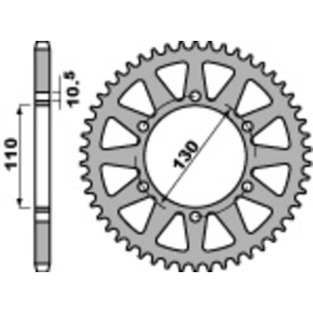Corona PBR acero C45 estándar 504 - 520 - motoscamaralweb.com