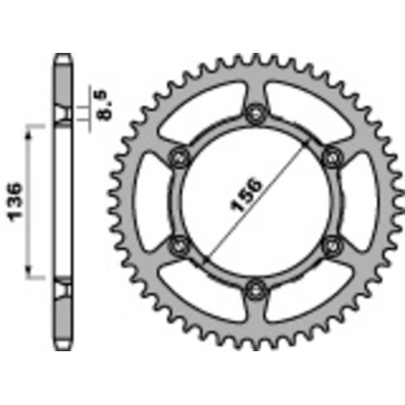 Corona PBR acero C45 estándar 820 - 520 - motoscamaralweb.com
