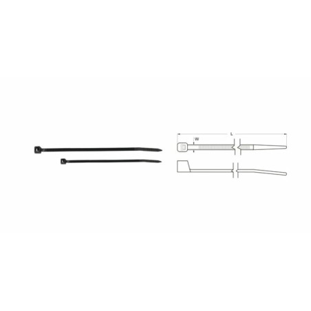 Bridas de nylon BIHR 2.5 x 100mm negro - motoscamaralweb.com