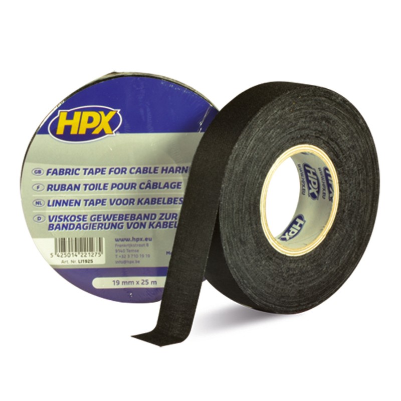 Cinta adhesiva tela HPX negro - motoscamaralweb.com Cinta adhesiva tela HPX negro - motoscamaralweb.com
